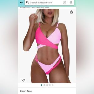 Two tone wrap bikini